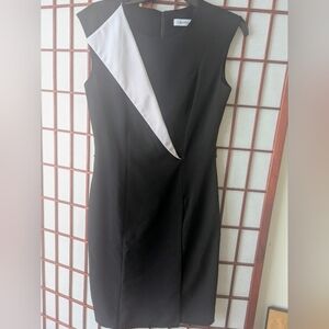 Calvin Klein Split Collar Black/White Dress